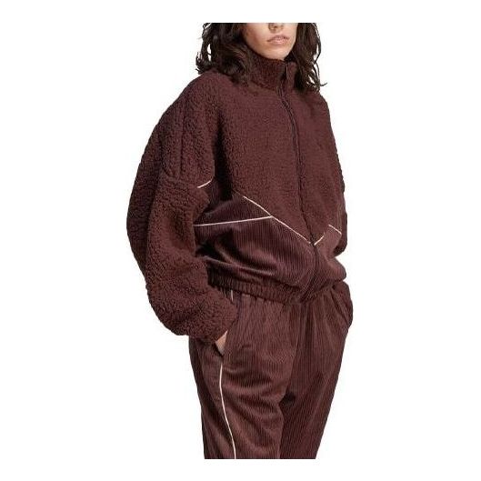 (WMNS) adidas Corduroy Fleece Mix Jacket 'Brown' II8084