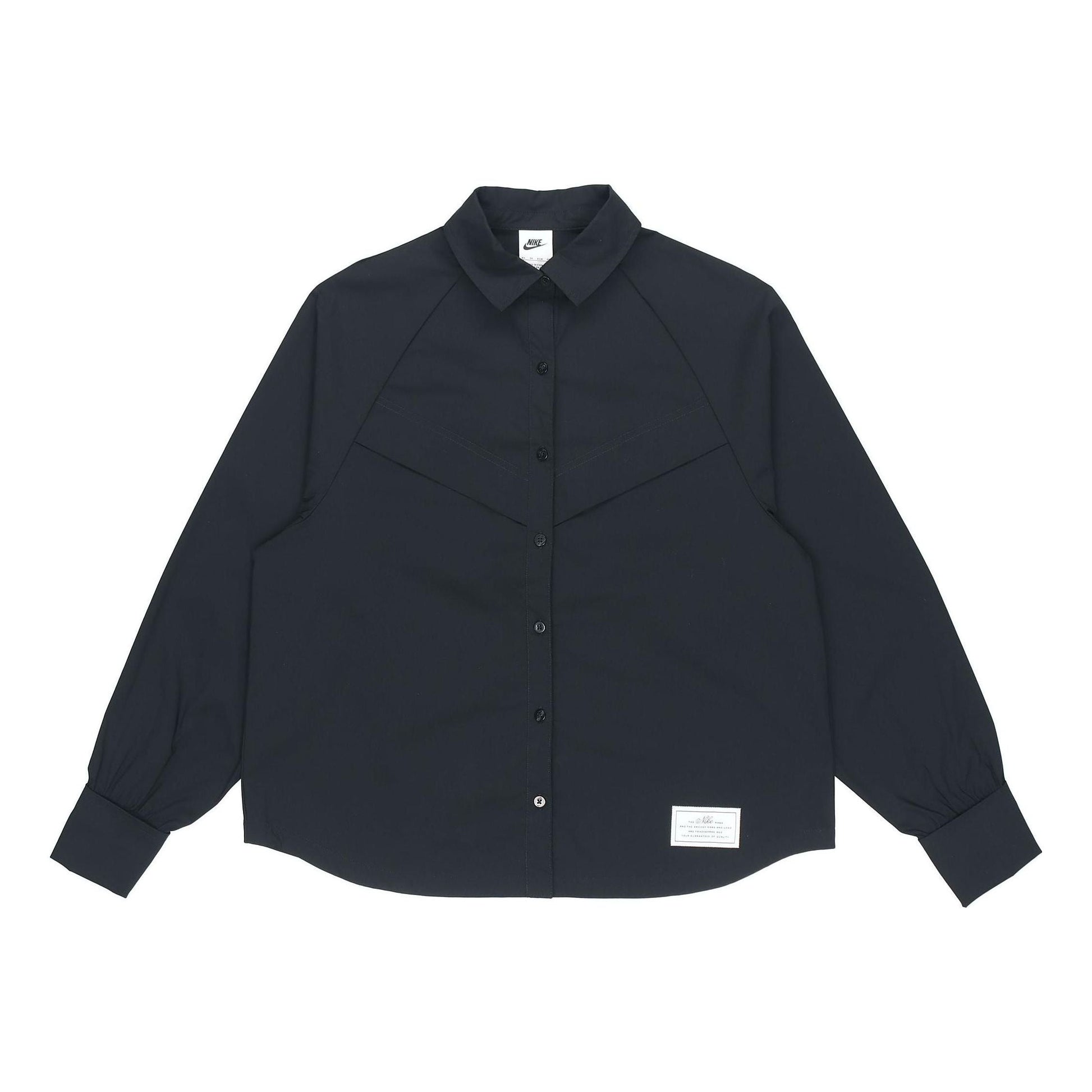 (WMNS) Nike Sportswear Icn Clsh Wvn Ls Top Long Sleeved Shirt Black DD5051-010
