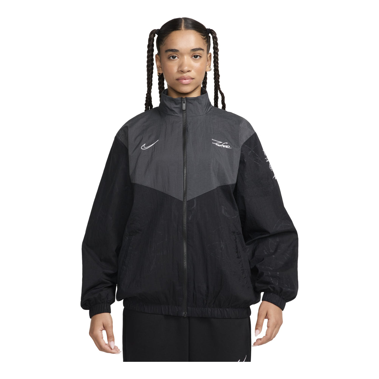 (WMNS) Nike Sportswear Breaking Windrunner Jacket Asia Sizing 'Black Anthracite' HF6069-010