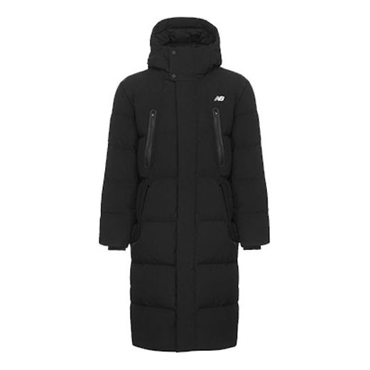 New Balance Nylon Street Style Plain Long Down Jacket Asia Sizing 'Black' NP846061-BK