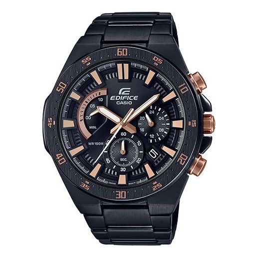 CASIO Quartz EDIFICE Stainless Steel Strap Mens BlackGold Analog EFR-563DC-1A