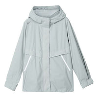 (WMNS) Skechers Stroll Series Logo Casual Hooded Woven Jacket 'Grey' L323W121-02VP