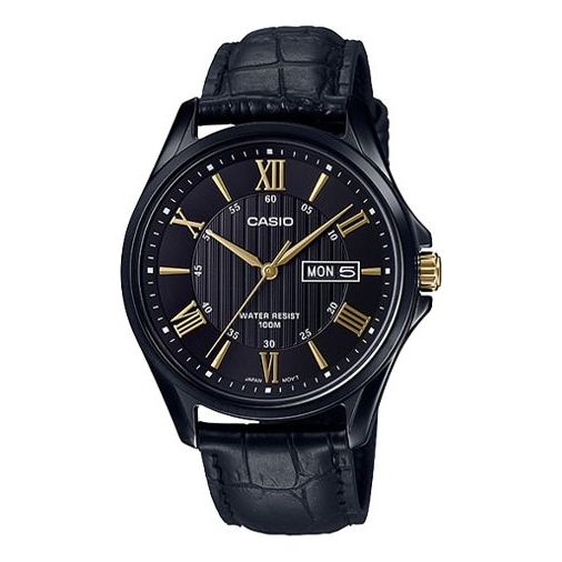Men's CASIO STANDARD Series Retro Watch Calendar MTP-1384BL-1A Mens Black Analog MTP-1384BL-1A2021