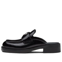 (WMNS) PRADA Chocolate Brushed Leather Mules 'Black' 1D652M_055_F0002_F_040