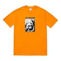 Supreme FW18 Remember Tee Bright Orange Puppy Sketch Printing Short Sleeve Unisex SUP-FW18-450
