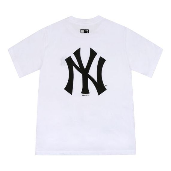 MLB New York Yankees Big Logo Round Neck Short Sleeve Unisex White 31TS03031-50W