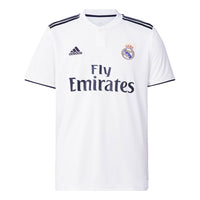 adidas real Madrid 18-19 Season Fan Edition Home Alphabet Logo Stripe Sports Soccer/Football Short Sleeve Jersey White DH3372