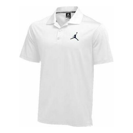 Air Jordan Jumpman Black Flying Man Logo Short Sleeve polo White 865856-100