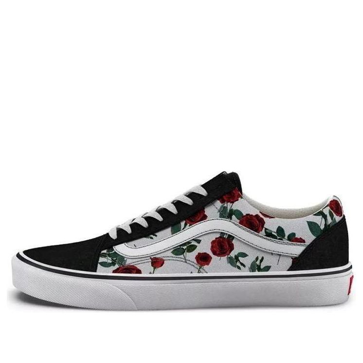 Vans Old Skool Rose Print Shoes 'Black White' VN0A5AO95KO
