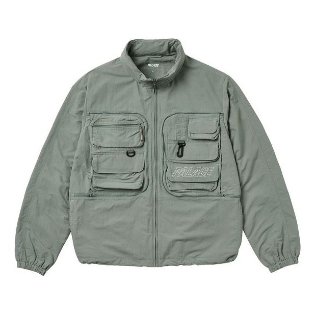 PALACE Zipper Multiple Pockets Alphabet Logo Jacket Unisex Gray P20JK010