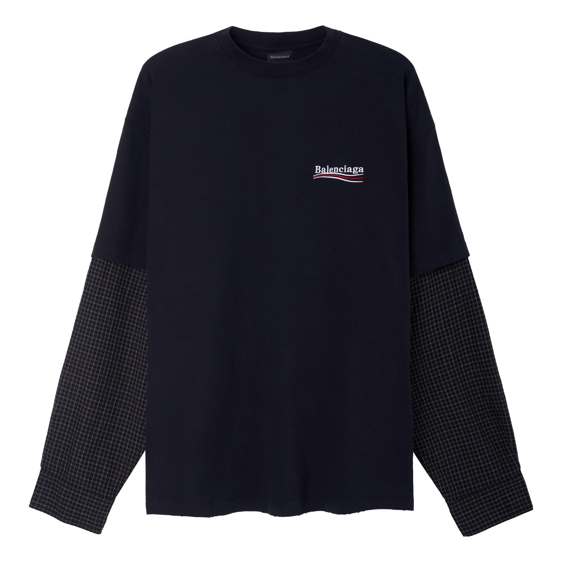Balenciaga Political Campaign Layered T-Shirt Oversized 'Black' 698631TKVJ19070