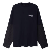Balenciaga Political Campaign Layered T-Shirt Oversized 'Black' 698631TKVJ19070