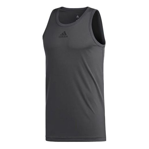 Men's adidas Logo Basketball Sports Gray Vest CZ1452