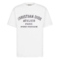 DIOR Christian DIOR Atelier Salute Designer Series Print Short Sleeve For Men White 043J615A0589-C089