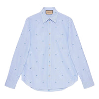 Gucci Striped Cotton Poplin Shirt 'Light Blue White' 703396-ZAHJ0-4514