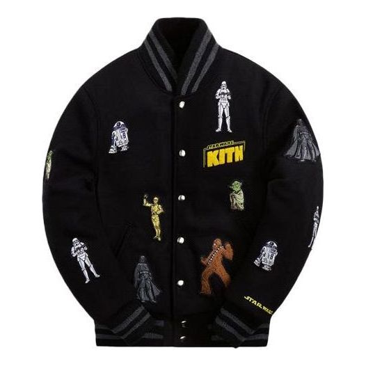 KITH x STAR WARS For Golden Bear Varsity Jacket 'Black' KHM010060-001