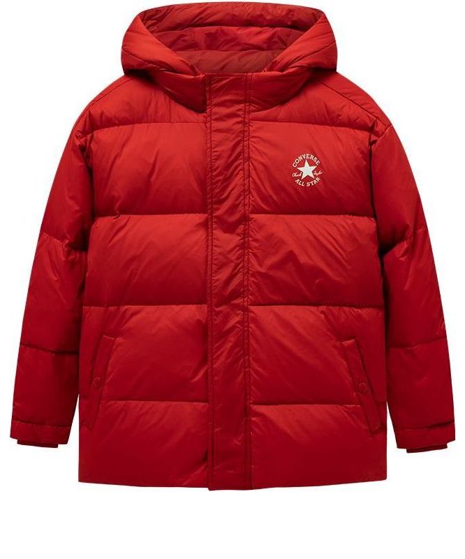 (GS) Converse Logo Printed Down Jacket 'Red White' CV2142005GS-004