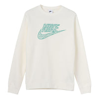 Men's Nike Logo Casual Sports Round Neck Pullover White DR7829-133