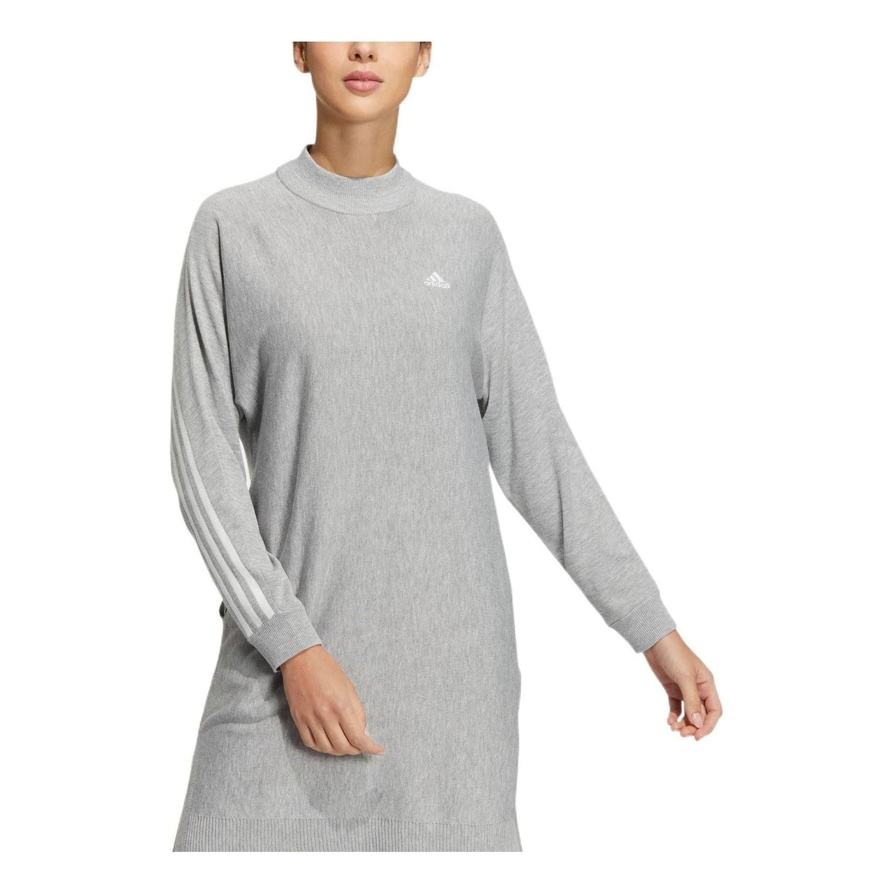 (WMNS) adidas 3-Stripes Long Sleeve Sweater Dress Asia Sizing 'Grey' HG8277