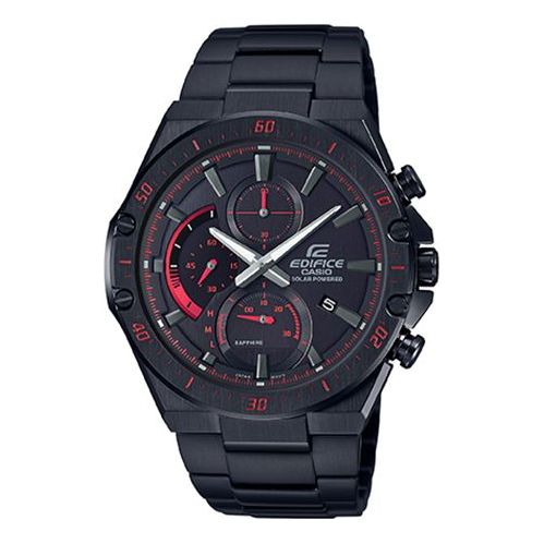 CASIO Waterproof EDIFICE Sapphire Crystal Solar Powered Mens Black Analog EFS-S560YDC-1APR