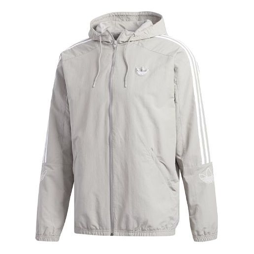 adidas originals Solid Color Sports Jacket Gray ED4689