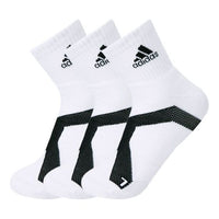 adidas breathable towel bottom socks 3 pairs 'Black White' MF0023