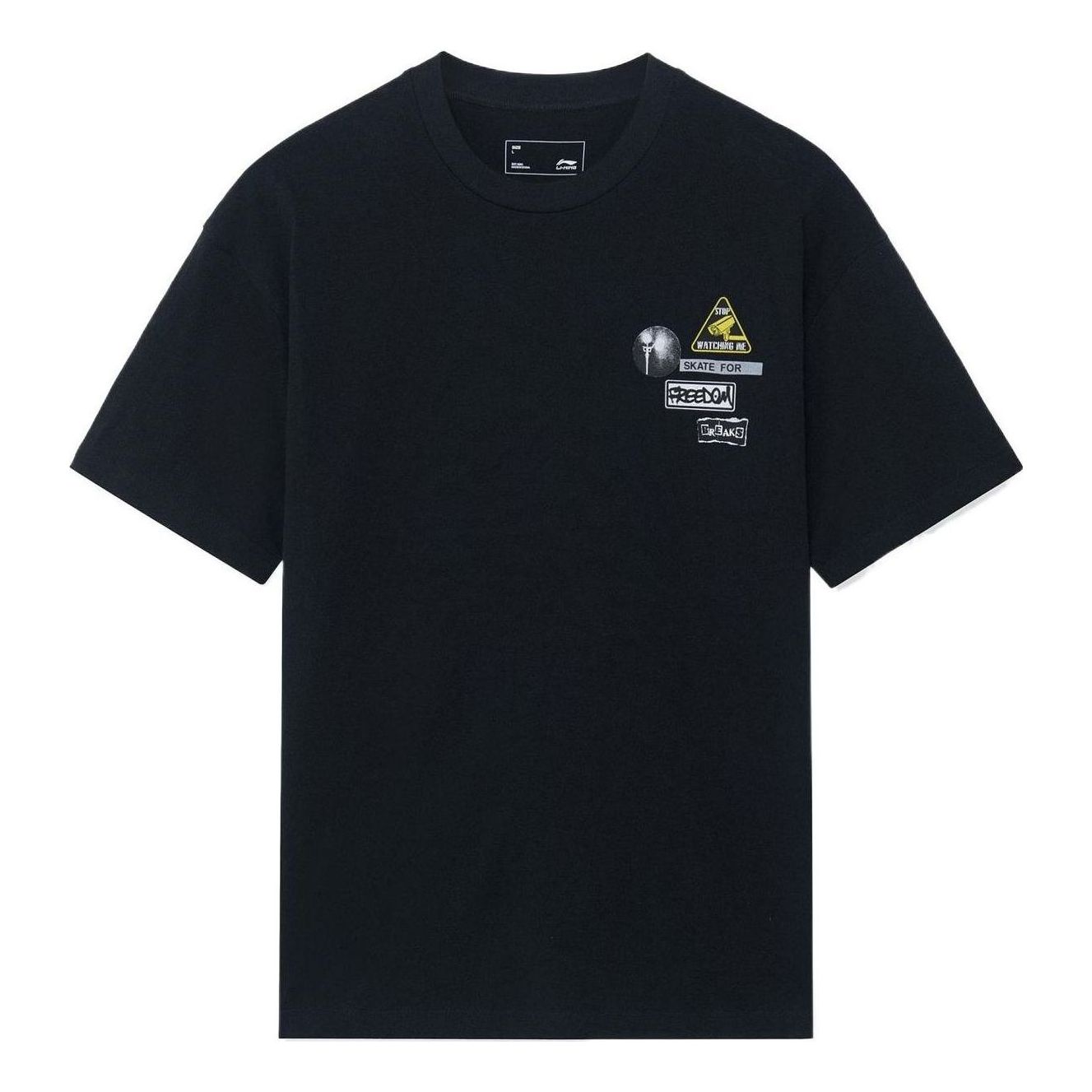Li-Ning Skate For Freedom Graphic Loose Fit T-shirt 'Black' AHSS301-2
