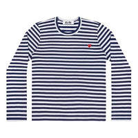 (WMNS) COMME des GARCONS PLAY Striped Long Sleeves Tee 'Navy' AZ-T207-051-1