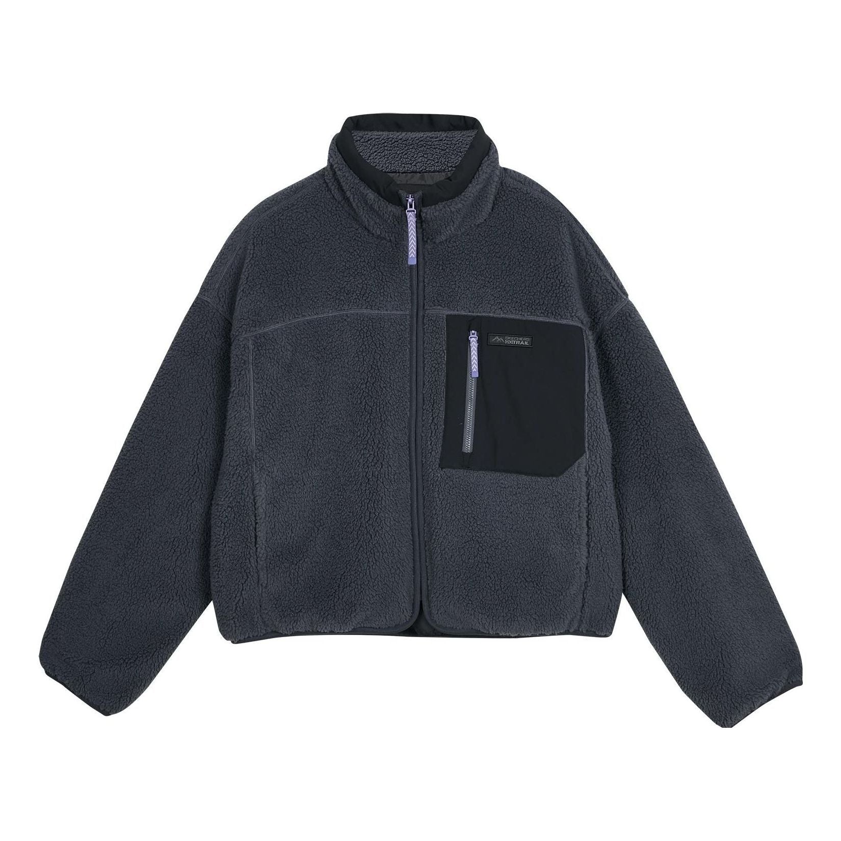 (WMNS) Skechers FASHION Contrast Patchwork Knitted Jacket 'Teal' L423W011-00W5