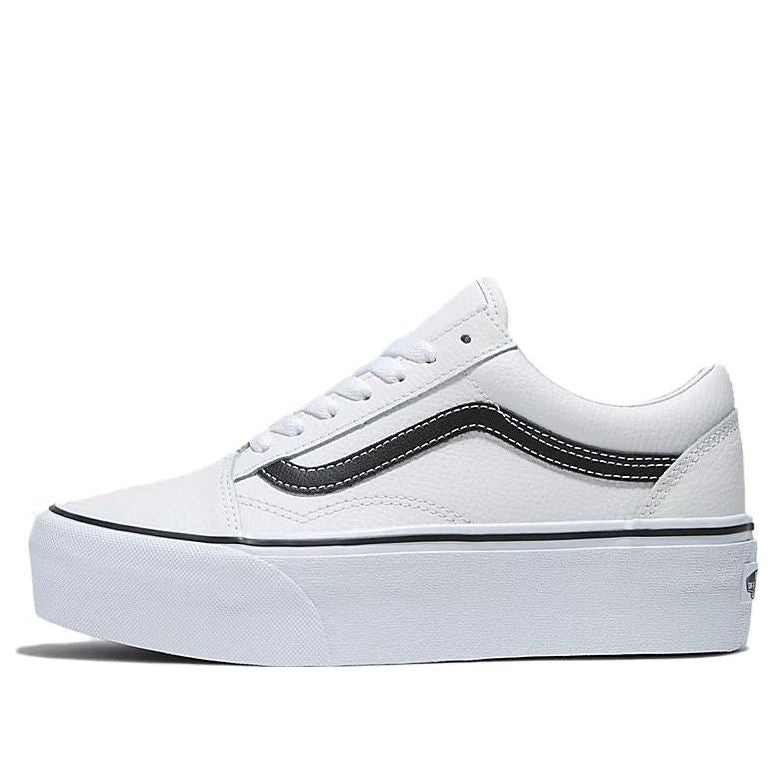 (WMNS) Vans Old Skool Stackform Leather 'White Black' VN0A7Q5MTWB