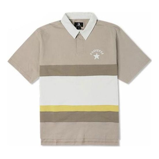 Converse Colorblock Logo Polo Shirt Asia Sizing 'Beige' 10024880-A03