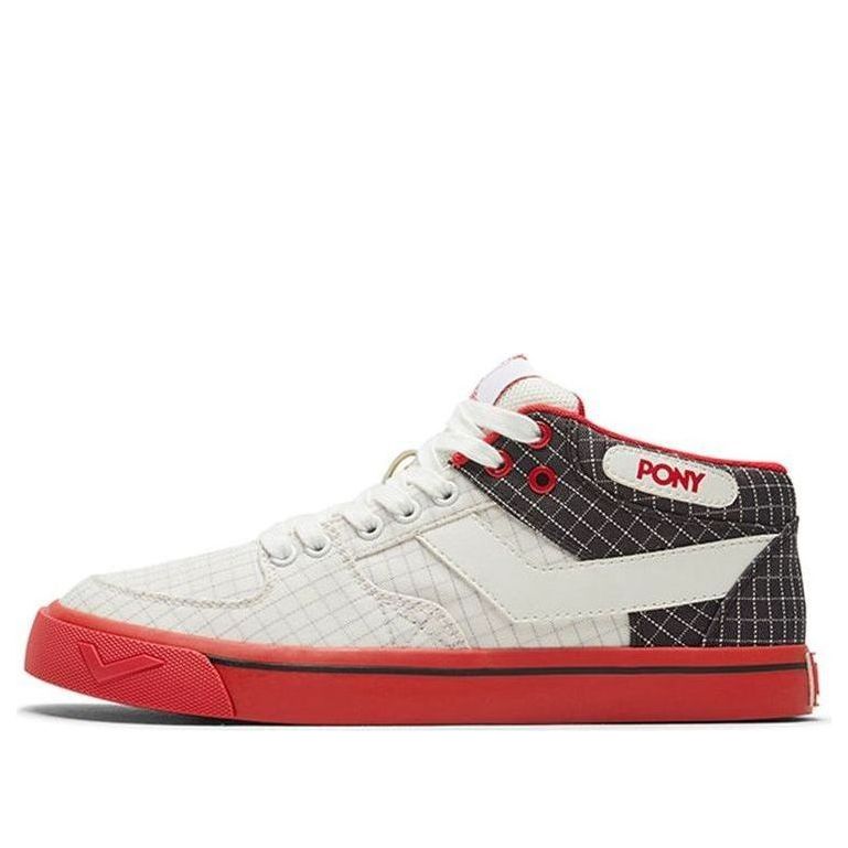 PONY ATop Skate Shoes White/Red 02M1AT04RW