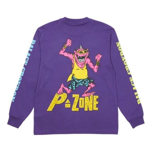 PALACE x M-Zone Crossover Small Devil Tri-Ferg Pattern Long Sleeves Purple T-Shirt P20LS015