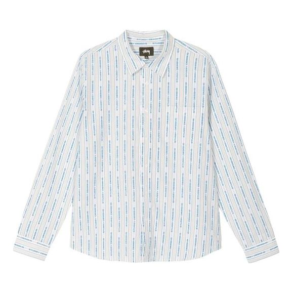 Stussy Jacquard Logo Stripe Shirt 'White' 1110101