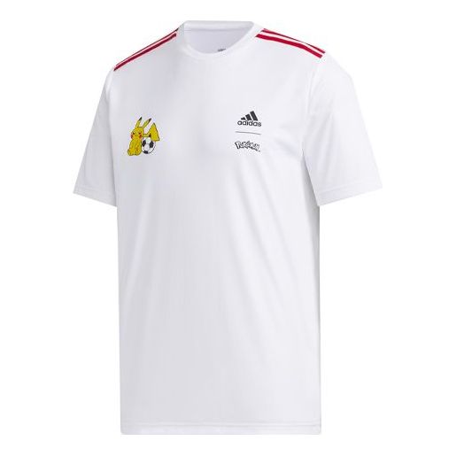 adidas x POKEMON Crossover M Pkmn Jrsy Printing Sports Round Neck Short Sleeve White GN3002