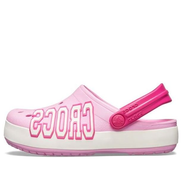 (GS) Crocs Crocband Logo Clogs 'Pink White' 205533-6I2