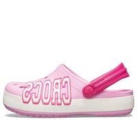 (GS) Crocs Crocband Logo Clogs 'Pink White' 205533-6I2