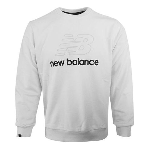 New Balance Athleisure Casual Sports Knit Round Neck Pullover White NC91E041-WT