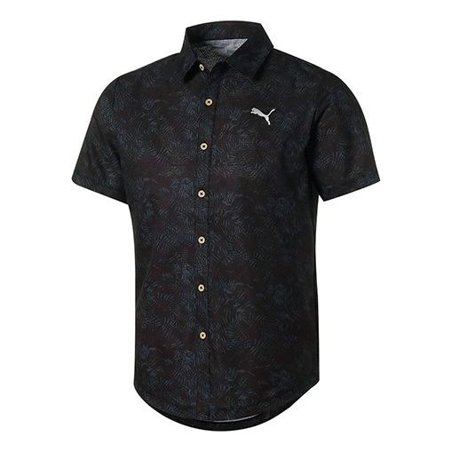 PUMA logo Short Sleeve Polo Shirt 'Black' 930045-01