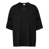 Men's Burberry Hollow Out Sleeve Printing Cotton Loose Black 45637891