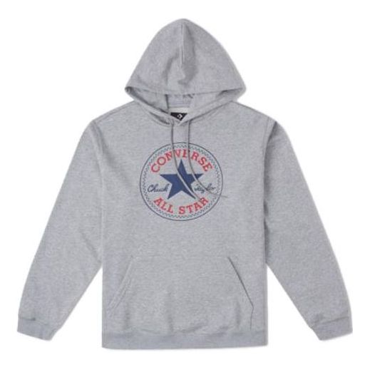 Converse Go-To All Star Patch Standard-Fit Fleece Pullover Hoodie Asia Sizing 'Grey' 10025469-A03