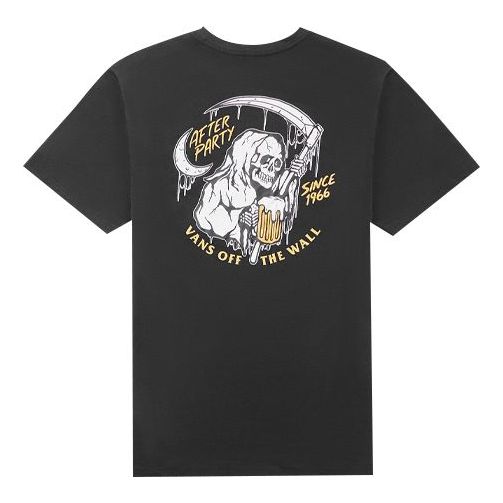 Men's Vans Skeleton Anime Printing Short Sleeve Black VN0A4MLYBLK