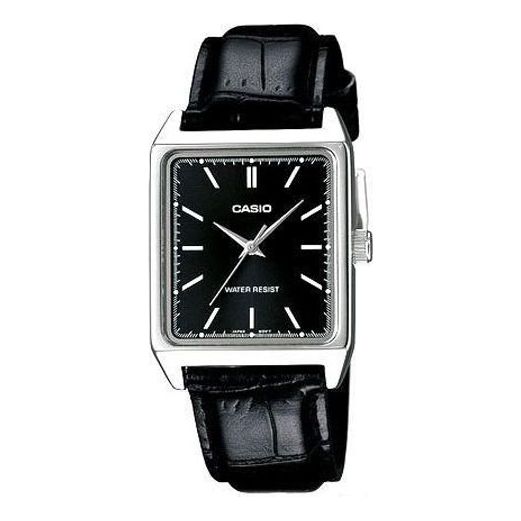 CASIO Minimalistic Waterproof Quartz Watch Retro Small Belt tank Belt 22mm Black Analog LTP-V007L-1EUDF