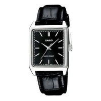 CASIO Minimalistic Waterproof Quartz Watch Retro Small Belt tank Belt 22mm Black Analog LTP-V007L-1EUDF
