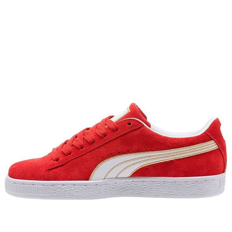 (WMNS) PUMA Suede Varsity Casual Sneakers Red/White/Golden 367735-03