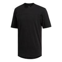 Men's adidas Solid Color Minimalistic Round Neck Pullover Short Sleeve Japanese Version Black T-Shirt FL4789