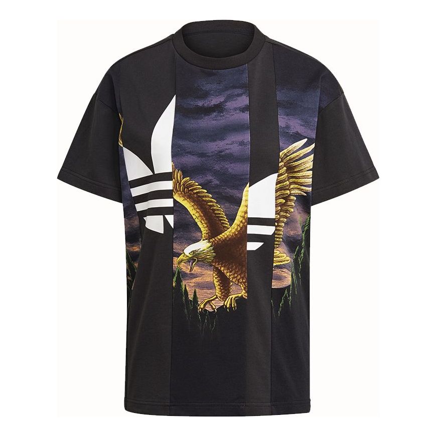 (WMNS) adidas Originals x Dry Clean Camouflage Graphic Tee 'Black Purple Gold' H59033