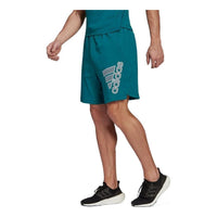 Men's adidas Logo Printing Straight Casual Shorts Japanese Version Green H61170