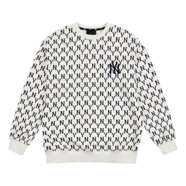 MLB New York Yankees Vintage Logo Printing Long-Sleeve Fleece Unisex White 31MTM2011-50I