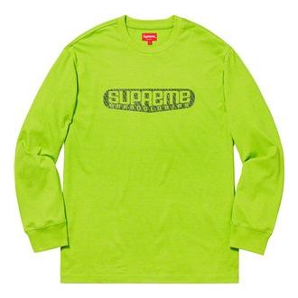 Supreme SS19 Tech LS Neon Green LOGO Tee SUP-SS19-154
